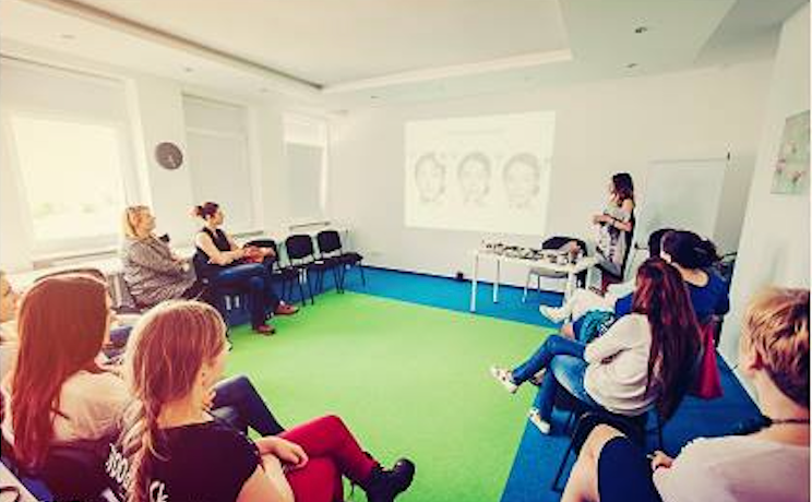 a group of people in a room at the event with colour analysis and make up